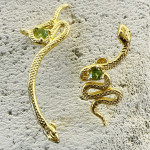 Snake Ear-Cuff with Trillion Peridot Sterling Silver 925 Snake Ear-Cuff with Trillion Peridot Sterling Silver 925